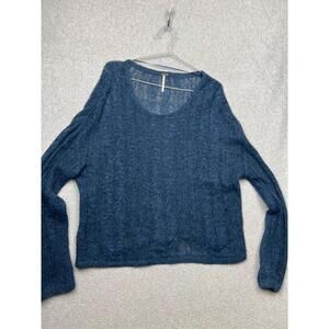 Free People Cosmos Oversized Open Knit Fuzzy Pullover Sweater Womens M Boho Chic